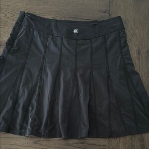 Athleta Black Pleated A-Line Mini Skirt